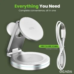 GEARit 3-in-1 15W MagSafe Wireless Charger Station(Gearit 3 In 1 Magsafe Wireless Charger Station) -GEARit Store GI CS20W 3D WH 9