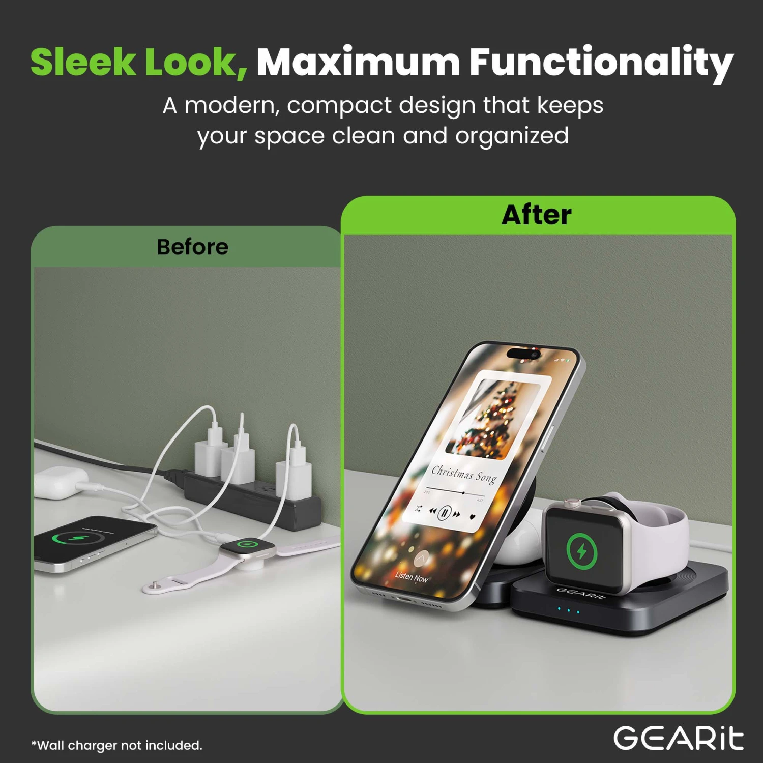 GEARit 3-in-1 Qi2 MagSafe Wireless Charging Station(Gearit 3 In 1 Qi2 Magsafe Wireless Charging Station) 4 GEARit 3-in-1 Qi2 MagSafe Wireless Charging Station(Gearit 3 In 1 Qi2 Magsafe Wireless Charging Station) - Image 4