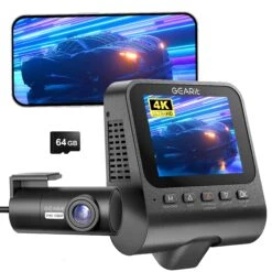 GEARit 4K Dual Dash Cam Front & Rear With WiFi GPS Night Vision 64GB Included(Gearit 4k Dual Dash Cam Front Rear With Wifi Gps Night Vision 64gb Included)