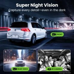 GEARit 3-Channel 4K Dash Cam - Front, Inside & Rear With GPS & Night Vision, 64GB Included(Gearit 4k Dual Dash Cam Front Rear With Wifi Gps Night Vision 64gb Included Copy) -GEARit Store GI DASH 3CH 4K BK 3