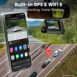 GEARit 3-Channel 4K Dash Cam - Front, Inside & Rear With GPS & Night Vision, 64GB Included(Gearit 4k Dual Dash Cam Front Rear With Wifi Gps Night Vision 64gb Included Copy) -GEARit Store GI DASH 3CH 4K BK 4
