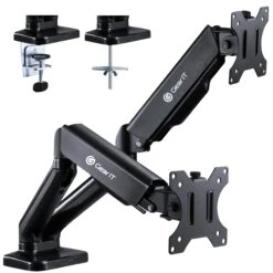 Dual Monitor Mount - To 32-inch Monitors (Up To 19.8 Lbs)(Gearit Dual Arm Gas Sring Lcd Led Fully Adjustable Up To 32 Inch Up To 19 8lbs Quick Release Monitor Desk Mount Vesa 75 100)
