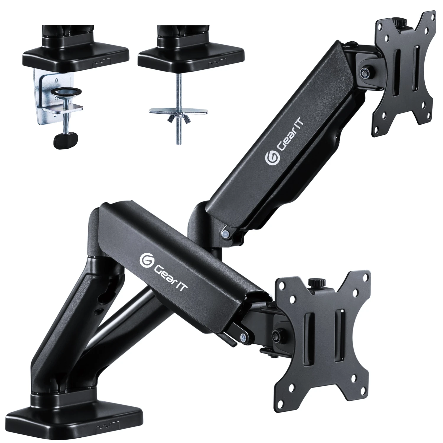 Dual Monitor Mount - To 32-inch Monitors (Up To 19.8 Lbs)(Gearit Dual Arm Gas Sring Lcd Led Fully Adjustable Up To 32 Inch Up To 19 8lbs Quick Release Monitor Desk Mount Vesa 75 100) 2 Dual Monitor Mount - To 32-inch Monitors (Up To 19.8 Lbs)(Gearit Dual Arm Gas Sring Lcd Led Fully Adjustable Up To 32 Inch Up To 19 8lbs Quick Release Monitor Desk Mount Vesa 75 100) - Image 2