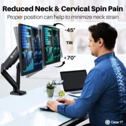 Dual Monitor Mount - To 32-inch Monitors (Up To 19.8 Lbs)(Gearit Dual Arm Gas Sring Lcd Led Fully Adjustable Up To 32 Inch Up To 19 8lbs Quick Release Monitor Desk Mount Vesa 75 100) 14 Dual Monitor Mount - To 32-inch Monitors (Up To 19.8 Lbs)(Gearit Dual Arm Gas Sring Lcd Led Fully Adjustable Up To 32 Inch Up To 19 8lbs Quick Release Monitor Desk Mount Vesa 75 100) -GEARit Store GI DGSM BK 32 5