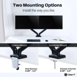 Dual Monitor Mount - To 32-inch Monitors (Up To 19.8 Lbs)(Gearit Dual Arm Gas Sring Lcd Led Fully Adjustable Up To 32 Inch Up To 19 8lbs Quick Release Monitor Desk Mount Vesa 75 100) 17 Dual Monitor Mount - To 32-inch Monitors (Up To 19.8 Lbs)(Gearit Dual Arm Gas Sring Lcd Led Fully Adjustable Up To 32 Inch Up To 19 8lbs Quick Release Monitor Desk Mount Vesa 75 100) -GEARit Store GI DGSM BK 32 8