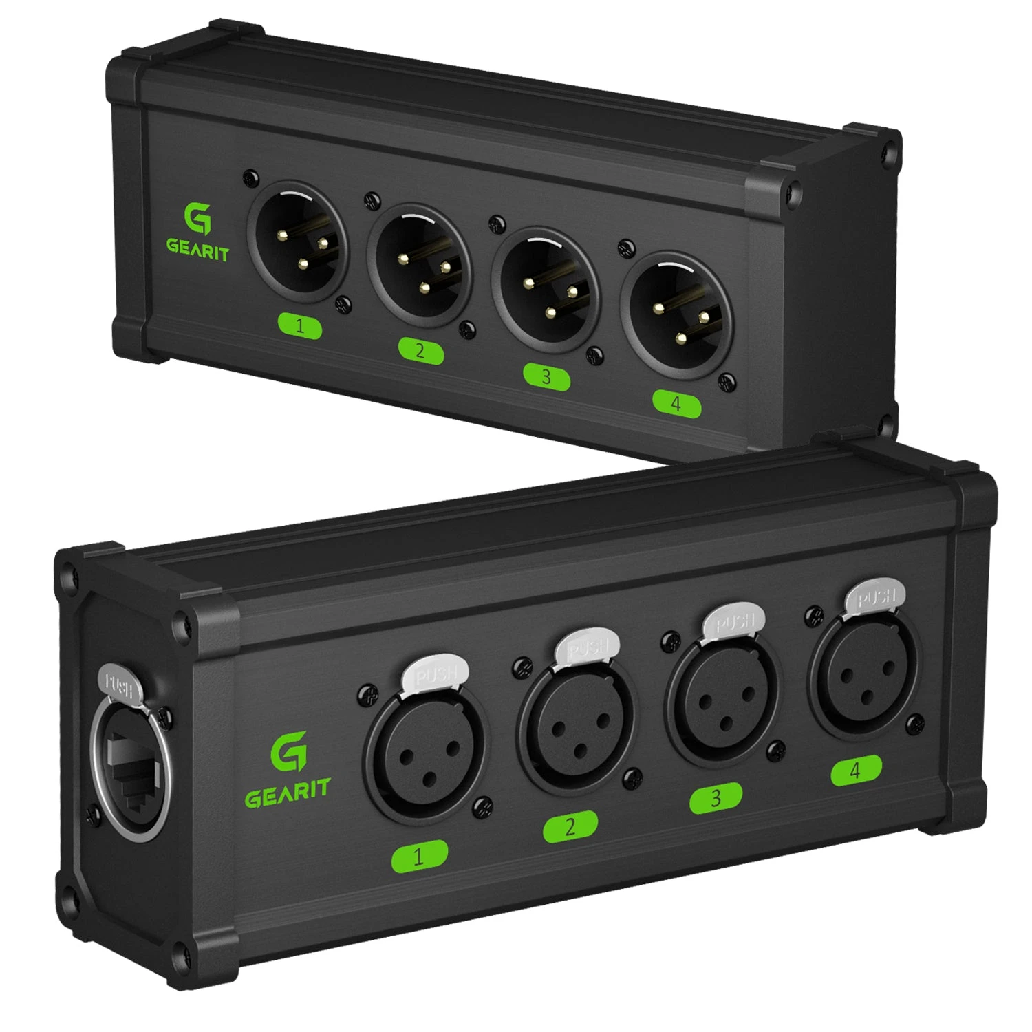 4 Channel 3-Pin XLR/DMX/AES-EBU Over Ethercon RJ45 Network Extender(Gearit 4 Channel Multi Network 3 Pin Xlr Dmx Aes Ebu To Ethercon Compatible Rj45 Cat5 Cat6 Ethernet Extender For Live Stage Sound Lighting Audio Recording Studio 1 Pair 4 Xlr Male 4 Xlr Female) 1 4 Channel 3-Pin XLR/DMX/AES-EBU Over Ethercon RJ45 Network Extender(Gearit 4 Channel Multi Network 3 Pin Xlr Dmx Aes Ebu To Ethercon Compatible Rj45 Cat5 Cat6 Ethernet Extender For Live Stage Sound Lighting Audio Recording Studio 1 Pair 4 Xlr Male 4 Xlr Female)