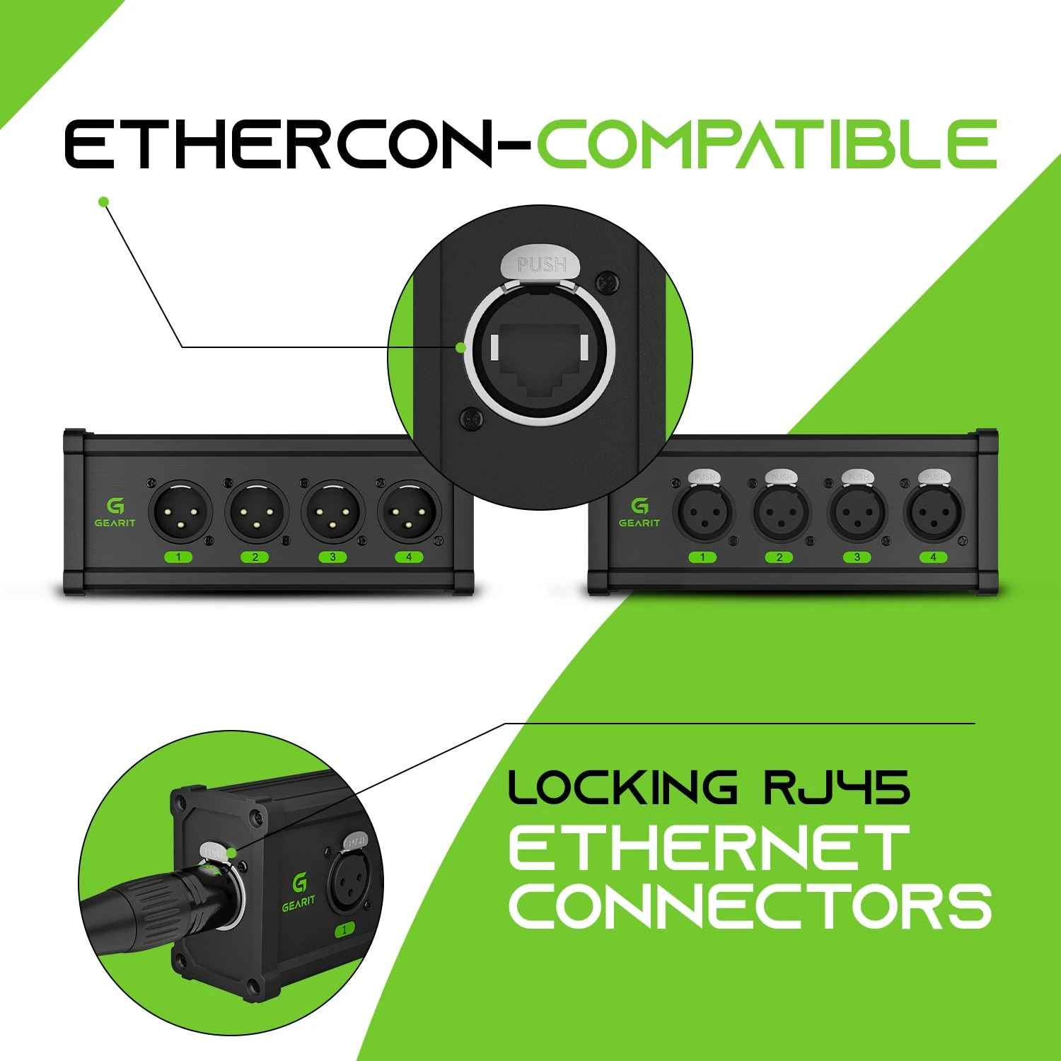 4 Channel 3-Pin XLR/DMX/AES-EBU Over Ethercon RJ45 Network Extender(Gearit 4 Channel Multi Network 3 Pin Xlr Dmx Aes Ebu To Ethercon Compatible Rj45 Cat5 Cat6 Ethernet Extender For Live Stage Sound Lighting Audio Recording Studio 1 Pair 4 Xlr Male 4 Xlr Female) 2 4 Channel 3-Pin XLR/DMX/AES-EBU Over Ethercon RJ45 Network Extender(Gearit 4 Channel Multi Network 3 Pin Xlr Dmx Aes Ebu To Ethercon Compatible Rj45 Cat5 Cat6 Ethernet Extender For Live Stage Sound Lighting Audio Recording Studio 1 Pair 4 Xlr Male 4 Xlr Female) - Image 2