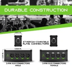 4 Channel 3-Pin XLR/DMX/AES-EBU Over Ethercon RJ45 Network Extender(Gearit 4 Channel Multi Network 3 Pin Xlr Dmx Aes Ebu To Ethercon Compatible Rj45 Cat5 Cat6 Ethernet Extender For Live Stage Sound Lighting Audio Recording Studio 1 Pair 4 Xlr Male 4 Xlr Female) 13 4 Channel 3-Pin XLR/DMX/AES-EBU Over Ethercon RJ45 Network Extender(Gearit 4 Channel Multi Network 3 Pin Xlr Dmx Aes Ebu To Ethercon Compatible Rj45 Cat5 Cat6 Ethernet Extender For Live Stage Sound Lighting Audio Recording Studio 1 Pair 4 Xlr Male 4 Xlr Female) -GEARit Store GI DMX 4CH 7