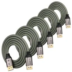 8K DisplayPort Cable - DP 1.4 Cable - 8K@60Hz / 4K@144Hz / 2K@165Hz, Braided(Gearit 8k Displayport Cable Dp 1 4 Cable 8k 60hz 4k 144hz 2k 165hz Braided) -GEARit Store GI DP14 1M 5PK