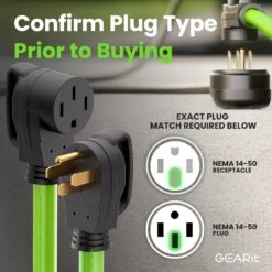 50 Amp NEMA 14-50 Heavy Duty Extension Cord Power Cord, Green(Gearit Generator Extension Cord 50 Amp 250 Volt Nema 14 50p To 14 50r Green) -GEARit Store GI EXT 1450P 1450R F 2 53a03add d4da 45a8 ab44 f2959e4ccf49