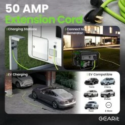 50 Amp NEMA 14-50 Heavy Duty Extension Cord Power Cord, Green(Gearit Generator Extension Cord 50 Amp 250 Volt Nema 14 50p To 14 50r Green) -GEARit Store GI EXT 1450P 1450R F 7