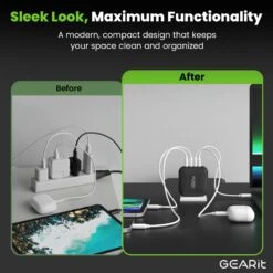 100W USB-C Super Fast GaN Charger(100w Usb C Super Fast Gan Charger) -GEARit Store GI GC100W C3A1 BK 4