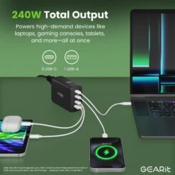 240W USB-C Super Fast GaN Charger(240w Usb C Super Fast Gan Charger) 10 240W USB-C Super Fast GaN Charger(240w Usb C Super Fast Gan Charger) -GEARit Store GI GC240W C3A1 BK 3