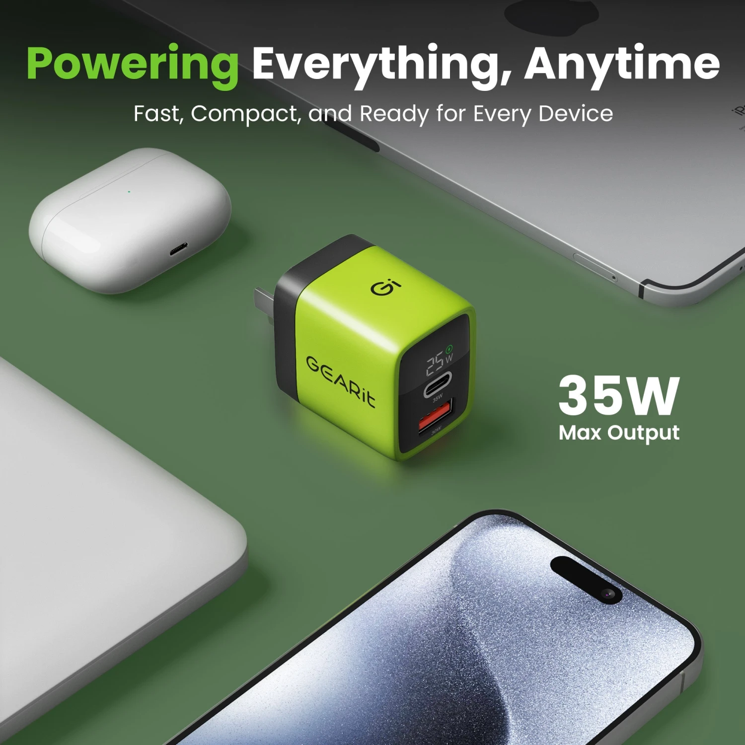 GEARit Lifestyle Series - 35W USB C GaN Charger 2 Port W/ Smart Display(Gearit Lifestyle Series 35w Usb C Gan Charger 2 Port W Smart Display) 4 GEARit Lifestyle Series - 35W USB C GaN Charger 2 Port W/ Smart Display(Gearit Lifestyle Series 35w Usb C Gan Charger 2 Port W Smart Display) - Image 4