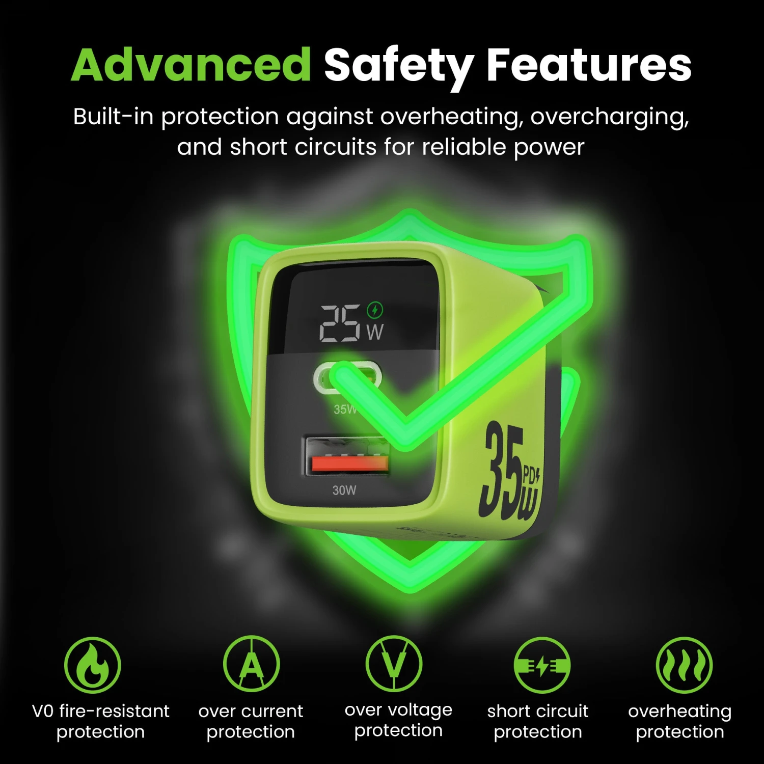 GEARit Lifestyle Series - 35W USB C GaN Charger 2 Port W/ Smart Display(Gearit Lifestyle Series 35w Usb C Gan Charger 2 Port W Smart Display) 6 GEARit Lifestyle Series - 35W USB C GaN Charger 2 Port W/ Smart Display(Gearit Lifestyle Series 35w Usb C Gan Charger 2 Port W Smart Display) - Image 6