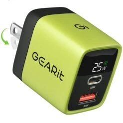 GEARit Lifestyle Series - 35W USB C GaN Charger 2 Port W/ Smart Display(Gearit Lifestyle Series 35w Usb C Gan Charger 2 Port W Smart Display)