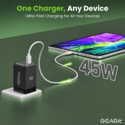 45W USB-C Super Fast GaN Charger(45w Usb C Super Fast Gan Charger) 16 45W USB-C Super Fast GaN Charger(45w Usb C Super Fast Gan Charger) -GEARit Store GI GC45W C1 BK 3 a3c872e0 c56d 45e2 b3fc be73b61d46d9