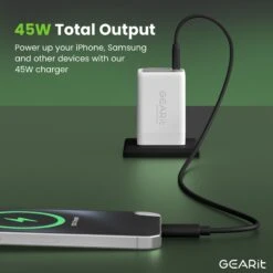45W USB-C Super Fast GaN Charger(45w Usb C Super Fast Gan Charger) 22 45W USB-C Super Fast GaN Charger(45w Usb C Super Fast Gan Charger) -GEARit Store GI GC45W C1 WH 2