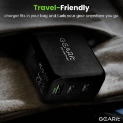 65W USB-C Super Fast GaN Charger(65w Usb C Super Fast Gan Charger) -GEARit Store GI GC65W C2A1 BK 7