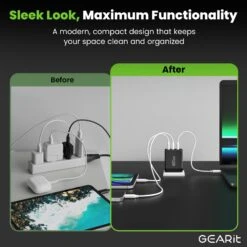 65W USB-C Super Fast GaN Charger(65w Usb C Super Fast Gan Charger) -GEARit Store GI GC65W C2A1 BK 8