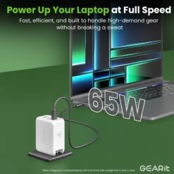 65W USB-C Super Fast GaN Charger(65w Usb C Super Fast Gan Charger) -GEARit Store GI GC65W C2A1 WH 2