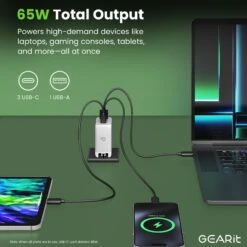 65W USB-C Super Fast GaN Charger(65w Usb C Super Fast Gan Charger) -GEARit Store GI GC65W C2A1 WH 3