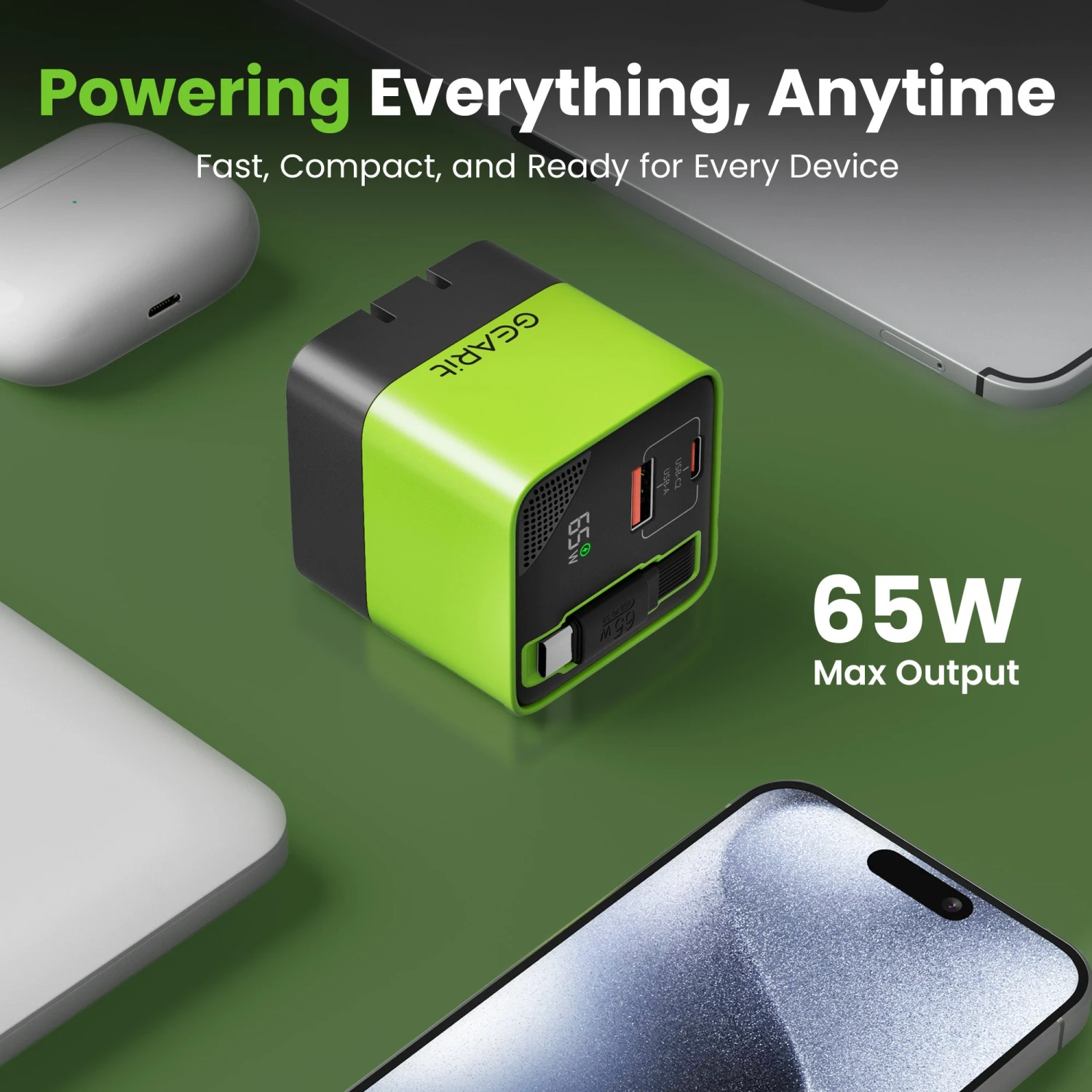 GEARit Lifestyle Series - 65W USB C GaN Charger 2 Port And Built-in Retractable USB C Cable(Gearit Lifestyle Series 65w Usb C Gan Charger 3 Port) 7 GEARit Lifestyle Series - 65W USB C GaN Charger 2 Port And Built-in Retractable USB C Cable(Gearit Lifestyle Series 65w Usb C Gan Charger 3 Port) - Image 7
