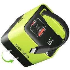 GEARit Lifestyle Series - 65W USB C GaN Charger 2 Port And Built-in Retractable USB C Cable(Gearit Lifestyle Series 65w Usb C Gan Charger 3 Port)