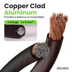 1/0 Gauge CCA Electrical Power Ground Wire(Gearit 1 0 Gauge Wire Cca Primary Electrical Automotive Power Ground Wire) -GEARit Store GI GRD 0G CC 25F BK 1