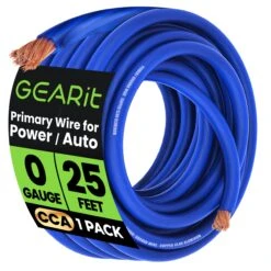 1/0 Gauge CCA Electrical Power Ground Wire(Gearit 1 0 Gauge Wire Cca Primary Electrical Automotive Power Ground Wire) -GEARit Store GI GRD 0G CC 25F BL