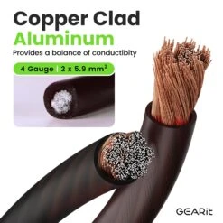 4 Gauge CCA Electrical Power Ground Wire, 25 Feet(Gearit 4 Gauge Wire Cca Primary Electrical Automotive Power Ground Wire) -GEARit Store GI GRD 4G CC 25F BK 1