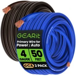 4 Gauge CCA Electrical Power Ground Wire, 50 Feet(Gearit 4 Gauge Wire Cca Primary Electrical Automotive Power Ground Wire 50 Feet) 24 4 Gauge CCA Electrical Power Ground Wire, 50 Feet(Gearit 4 Gauge Wire Cca Primary Electrical Automotive Power Ground Wire 50 Feet) -GEARit Store GI GRD 4G CC 50F BB