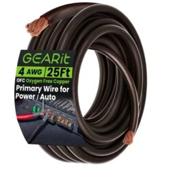 4 Gauge OFC Ground Wire - 4AWG Electrical Power Cable - 25 Feet(4 Gauge Ofc Ground Wire 4awg Electrical Power Cable 25 Feet)