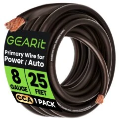 8 Gauge CCA Electrical Power Ground Wire, 25 Feet(Gearit 8 Gauge Wire Cca Primary Electrical Automotive Power Ground Wire 25 Feet) 36 8 Gauge CCA Electrical Power Ground Wire, 25 Feet(Gearit 8 Gauge Wire Cca Primary Electrical Automotive Power Ground Wire 25 Feet) -GEARit Store GI GRD 8G CC 25F BK