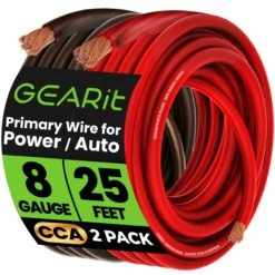 8 Gauge CCA Electrical Power Ground Wire, 25 Feet(Gearit 8 Gauge Wire Cca Primary Electrical Automotive Power Ground Wire 25 Feet)