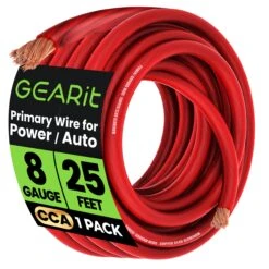 8 Gauge CCA Electrical Power Ground Wire, 25 Feet(Gearit 8 Gauge Wire Cca Primary Electrical Automotive Power Ground Wire 25 Feet) 28 8 Gauge CCA Electrical Power Ground Wire, 25 Feet(Gearit 8 Gauge Wire Cca Primary Electrical Automotive Power Ground Wire 25 Feet) -GEARit Store GI GRD 8G CC 25F RD