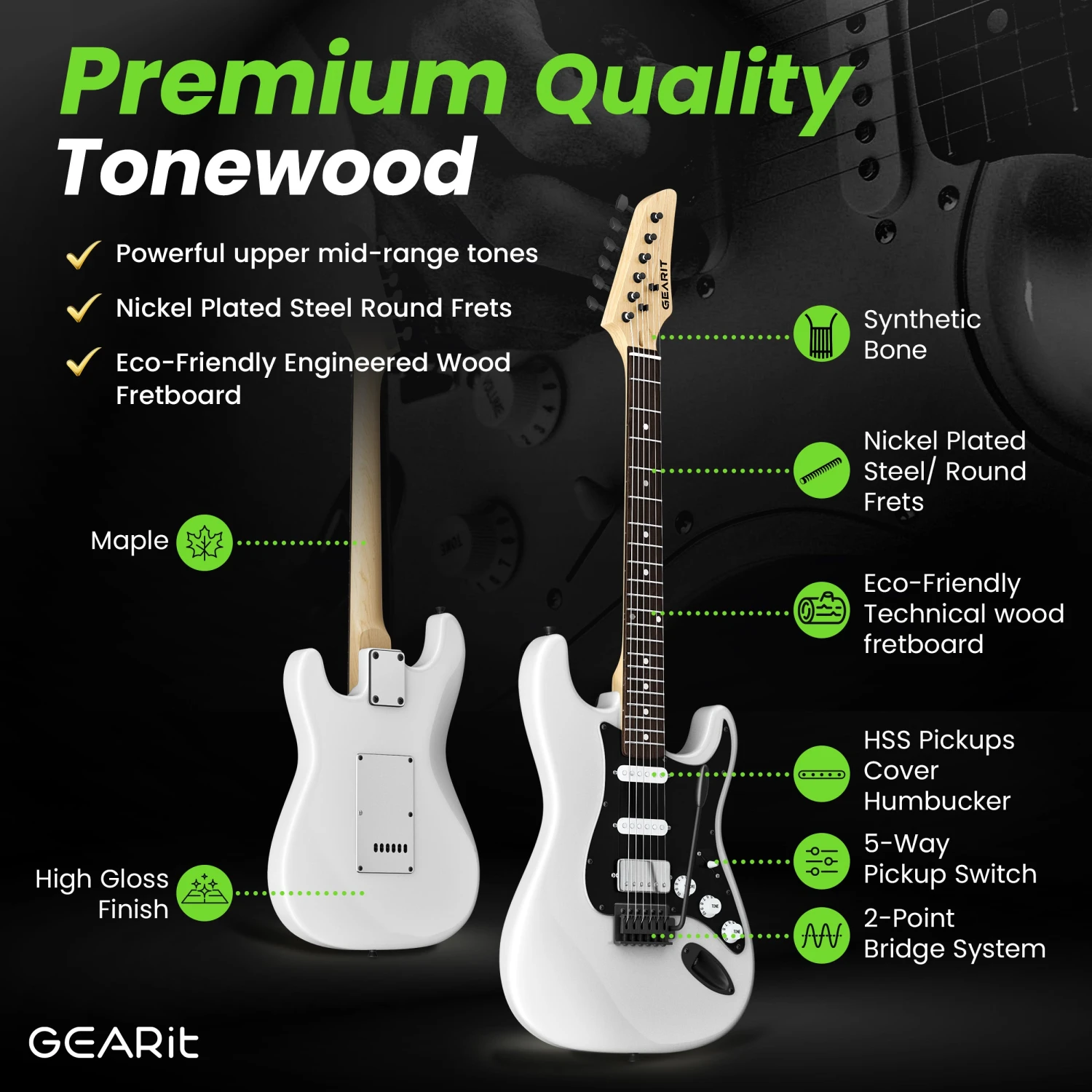 Canyon Series 39” Electric Guitar Starter Kit(Gi 150 Canyon Series 39 Electric Guitar Set W Amplifier) 2 Canyon Series 39” Electric Guitar Starter Kit(Gi 150 Canyon Series 39 Electric Guitar Set W Amplifier) - Image 2