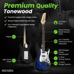 Canyon Series 39” Electric Guitar Starter Kit(Gi 150 Canyon Series 39 Electric Guitar Set W Amplifier) 28 Canyon Series 39” Electric Guitar Starter Kit(Gi 150 Canyon Series 39 Electric Guitar Set W Amplifier) -GEARit Store GI GTR CNYN BB 1