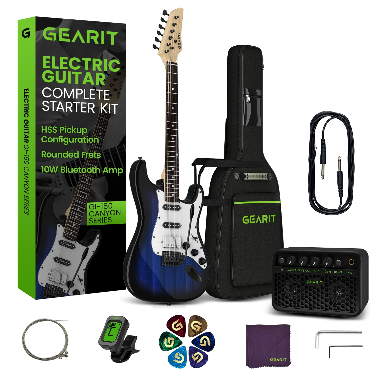 Canyon Series 39” Electric Guitar Starter Kit(Gi 150 Canyon Series 39 Electric Guitar Set W Amplifier) 8 Canyon Series 39” Electric Guitar Starter Kit(Gi 150 Canyon Series 39 Electric Guitar Set W Amplifier) - Image 8