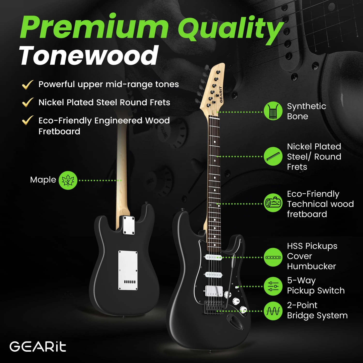 Canyon Series 39” Electric Guitar Starter Kit(Gi 150 Canyon Series 39 Electric Guitar Set W Amplifier) 16 Canyon Series 39” Electric Guitar Starter Kit(Gi 150 Canyon Series 39 Electric Guitar Set W Amplifier) - Image 16