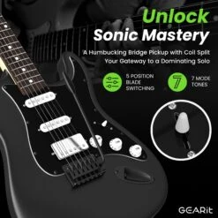 Canyon Series 39” Electric Guitar Starter Kit(Gi 150 Canyon Series 39 Electric Guitar Set W Amplifier) 37 Canyon Series 39” Electric Guitar Starter Kit(Gi 150 Canyon Series 39 Electric Guitar Set W Amplifier) -GEARit Store GI GTR CNYN BK 3