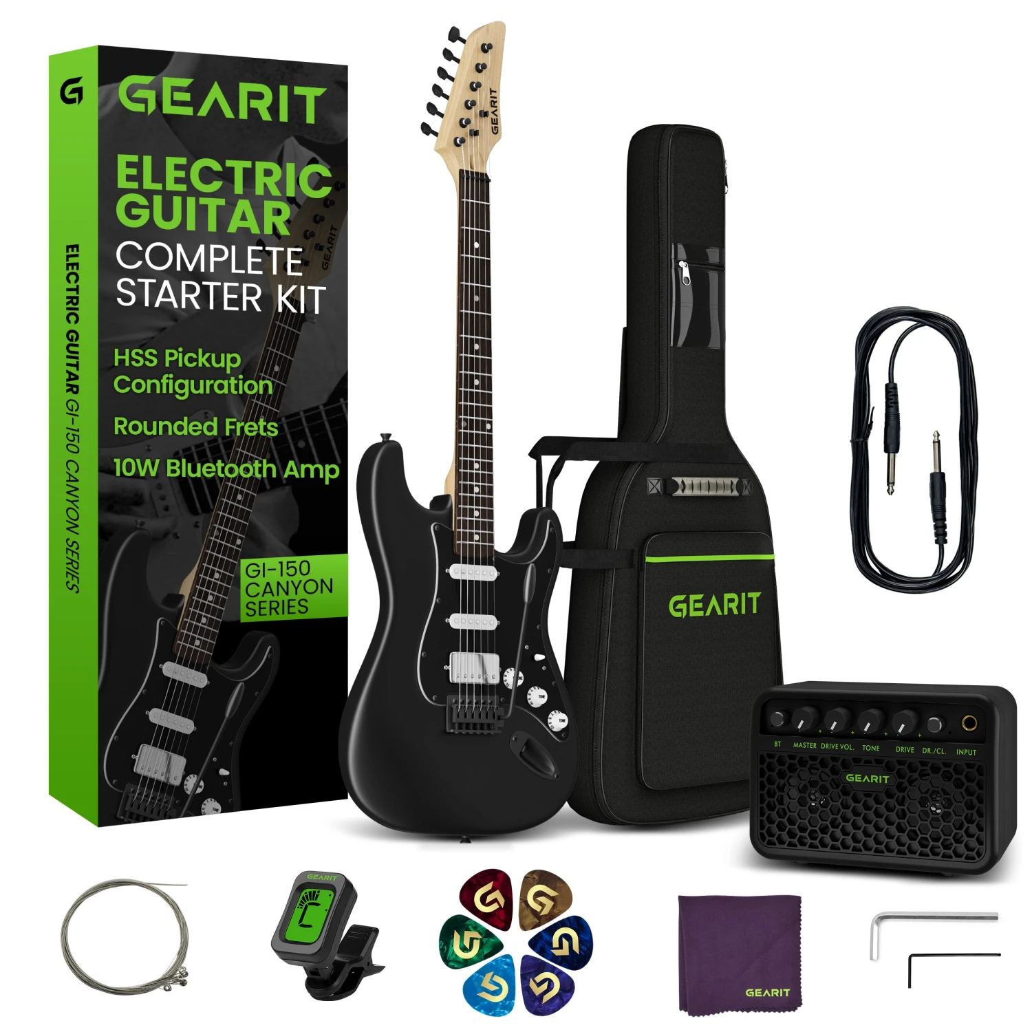 Canyon Series 39” Electric Guitar Starter Kit(Gi 150 Canyon Series 39 Electric Guitar Set W Amplifier) 15 Canyon Series 39” Electric Guitar Starter Kit(Gi 150 Canyon Series 39 Electric Guitar Set W Amplifier) - Image 15