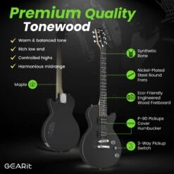 Valley Series 39” Electric Guitar Starter Kit(Gi 155 Valley Series 39 Electric Guitar Starter Kit With Amplifier) 29 Valley Series 39” Electric Guitar Starter Kit(Gi 155 Valley Series 39 Electric Guitar Starter Kit With Amplifier) -GEARit Store GI GTR VLY BK 2