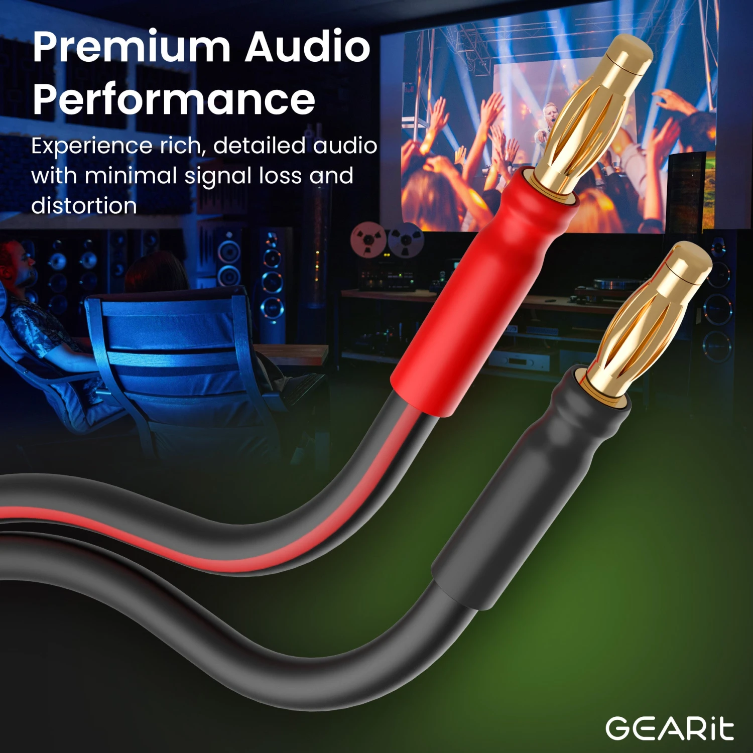 2-Pack 14 AWG Speaker Cable With Banana Plugs Banana Wire For Bi-Wire Bi-Amp HiFi Surround Sound, Black(Gearit 2 Pack 14 Awg Speaker Cable With Banana Plugs Banana Wire For Bi Wire Bi Amp Hifi Surround Sound Black) 10 2-Pack 14 AWG Speaker Cable With Banana Plugs Banana Wire For Bi-Wire Bi-Amp HiFi Surround Sound, Black(Gearit 2 Pack 14 Awg Speaker Cable With Banana Plugs Banana Wire For Bi Wire Bi Amp Hifi Surround Sound Black) - Image 10