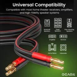 2-Pack 14 AWG Speaker Cable With Banana Plugs Banana Wire For Bi-Wire Bi-Amp HiFi Surround Sound, Black(Gearit 2 Pack 14 Awg Speaker Cable With Banana Plugs Banana Wire For Bi Wire Bi Amp Hifi Surround Sound Black) 33 2-Pack 14 AWG Speaker Cable With Banana Plugs Banana Wire For Bi-Wire Bi-Amp HiFi Surround Sound, Black(Gearit 2 Pack 14 Awg Speaker Cable With Banana Plugs Banana Wire For Bi Wire Bi Amp Hifi Surround Sound Black) -GEARit Store GI HD 14HF 2PK BK F 3 cb484278 27ef 4b82 83bb f251c9211e43