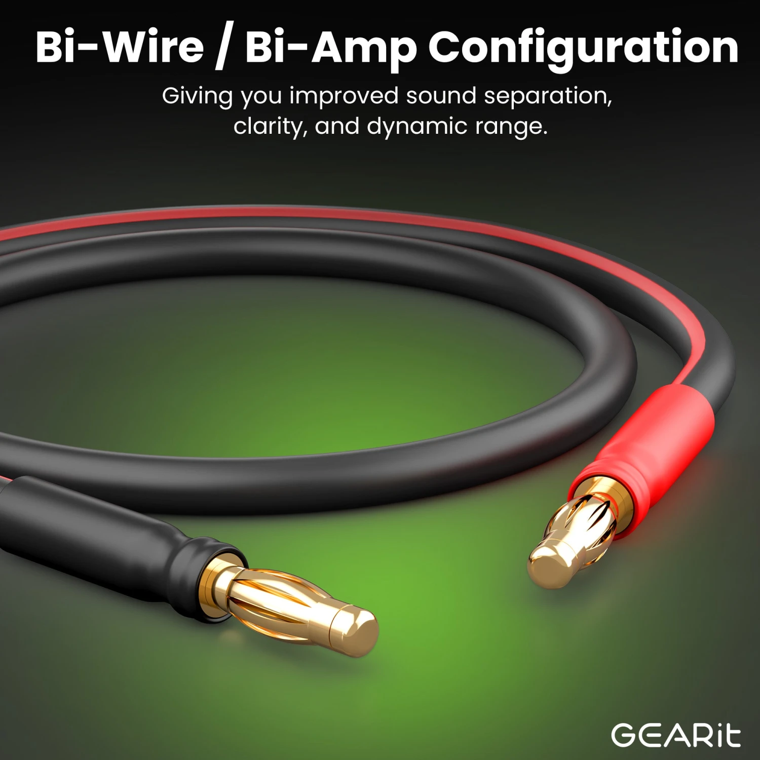 2-Pack 14 AWG Speaker Cable With Banana Plugs Banana Wire For Bi-Wire Bi-Amp HiFi Surround Sound, Black(Gearit 2 Pack 14 Awg Speaker Cable With Banana Plugs Banana Wire For Bi Wire Bi Amp Hifi Surround Sound Black) 13 2-Pack 14 AWG Speaker Cable With Banana Plugs Banana Wire For Bi-Wire Bi-Amp HiFi Surround Sound, Black(Gearit 2 Pack 14 Awg Speaker Cable With Banana Plugs Banana Wire For Bi Wire Bi Amp Hifi Surround Sound Black) - Image 13