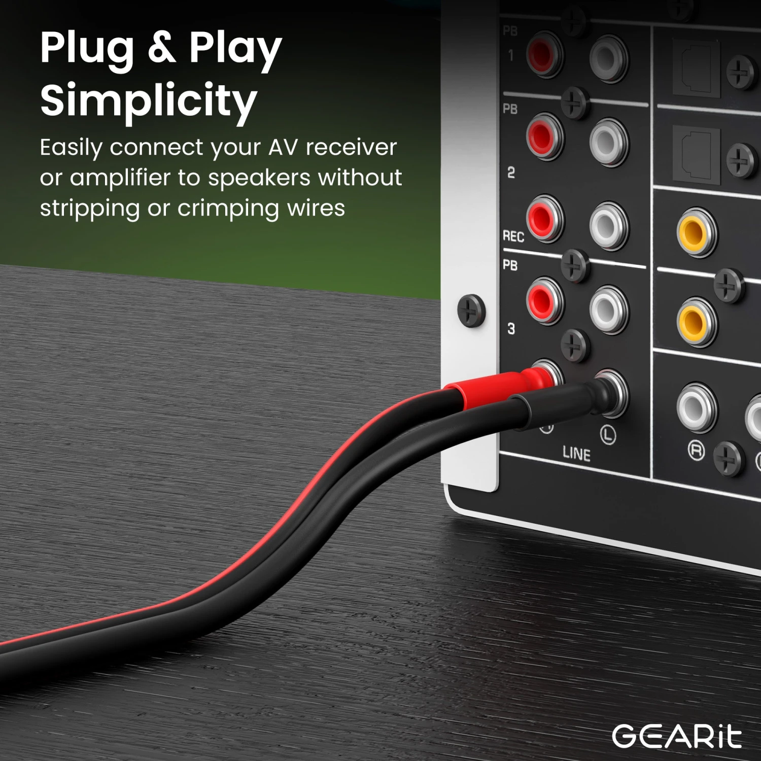 2-Pack 14 AWG Speaker Cable With Banana Plugs Banana Wire For Bi-Wire Bi-Amp HiFi Surround Sound, Black(Gearit 2 Pack 14 Awg Speaker Cable With Banana Plugs Banana Wire For Bi Wire Bi Amp Hifi Surround Sound Black) 8 2-Pack 14 AWG Speaker Cable With Banana Plugs Banana Wire For Bi-Wire Bi-Amp HiFi Surround Sound, Black(Gearit 2 Pack 14 Awg Speaker Cable With Banana Plugs Banana Wire For Bi Wire Bi Amp Hifi Surround Sound Black) - Image 8