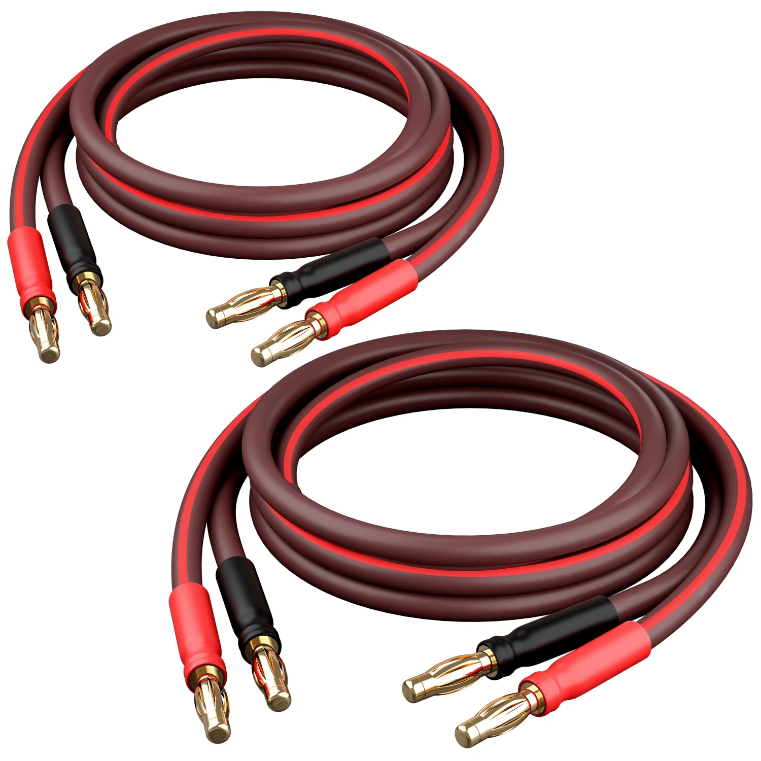 2-Pack 14 AWG Speaker Cable With Banana Plugs Banana Wire For Bi-Wire Bi-Amp HiFi Surround Sound, Brown(Gearit 2 Pack 14 Awg Speaker Cable With Banana Plugs Banana Wire For Bi Wire Bi Amp Hifi Surround Sound Brown) 1 2-Pack 14 AWG Speaker Cable With Banana Plugs Banana Wire For Bi-Wire Bi-Amp HiFi Surround Sound, Brown(Gearit 2 Pack 14 Awg Speaker Cable With Banana Plugs Banana Wire For Bi Wire Bi Amp Hifi Surround Sound Brown)