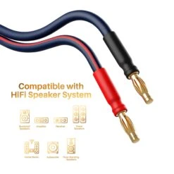 2-Pack 14 AWG Speaker Cable With Banana Plugs Banana Wire For Bi-Wire Bi-Amp HiFi Surround Sound, Navy(Gearit 2 Pack 14 Awg Speaker Cable With Banana Plugs Banana Wire For Bi Wire Bi Amp Hifi Surround Sound Navy) 12 2-Pack 14 AWG Speaker Cable With Banana Plugs Banana Wire For Bi-Wire Bi-Amp HiFi Surround Sound, Navy(Gearit 2 Pack 14 Awg Speaker Cable With Banana Plugs Banana Wire For Bi Wire Bi Amp Hifi Surround Sound Navy) -GEARit Store GI HD 14HF 2PK NV 6