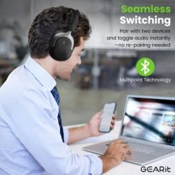 GEARit Over-Ear Bluetooth Headphones Hybrid ANC 45H Battery Multipoint Pairing(Gearit Over Ear Bluetooth Headphones Hybrid Anc 45h Battery Multipoint Pairing) -GEARit Store GI HDPH HY PRO BK 001 5